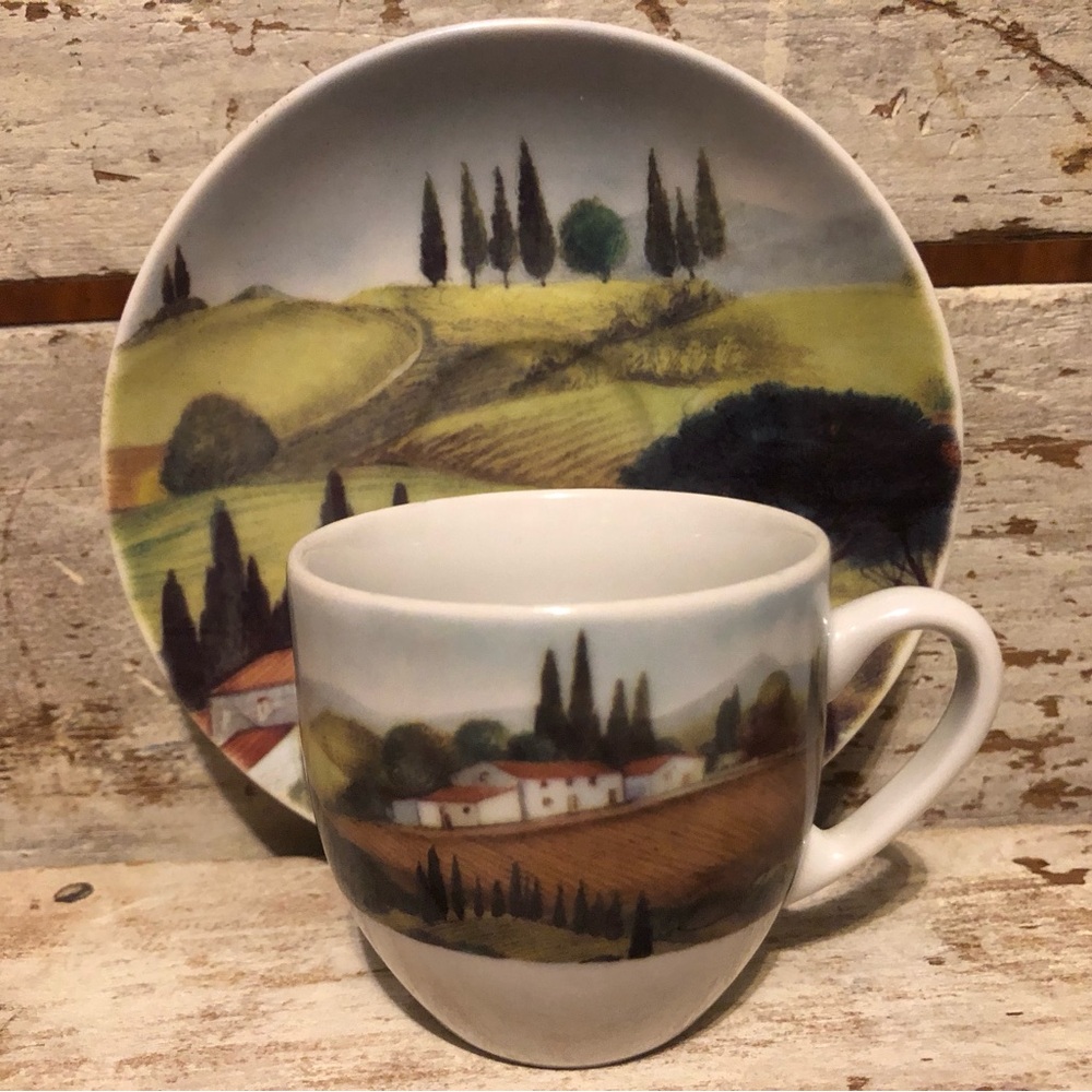 Tuscany Treehouse Demitasse Cup Saucer Made In Italy